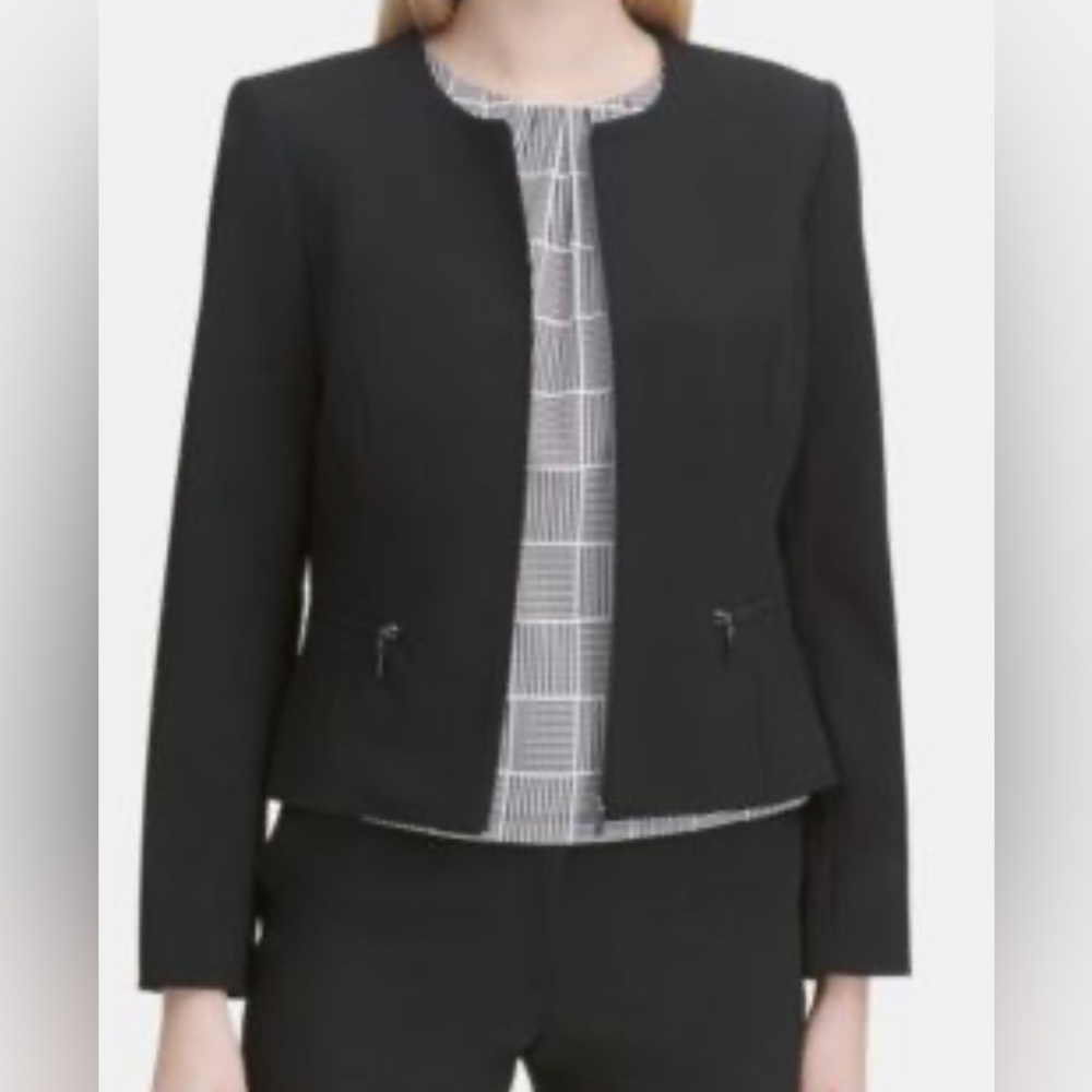 Calvin Klein Collarless Women's Black Blazer, T16